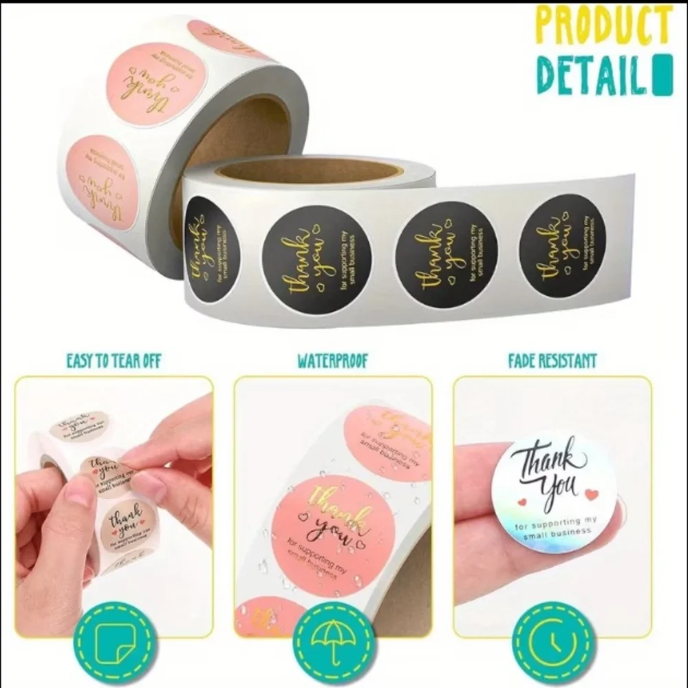 *Buy Now* 500 Thank You Stickers Roll - Choice of 1